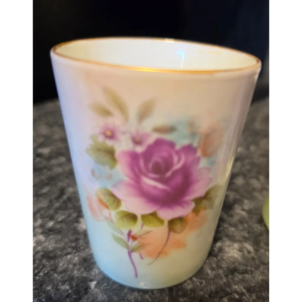 Bathroom Vanity Toothbrush/Tumbler Set Floral